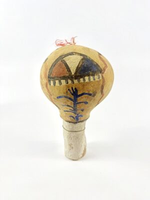 Tawaquaptewa Gourd Rattle - Corn and Cloud Motifs