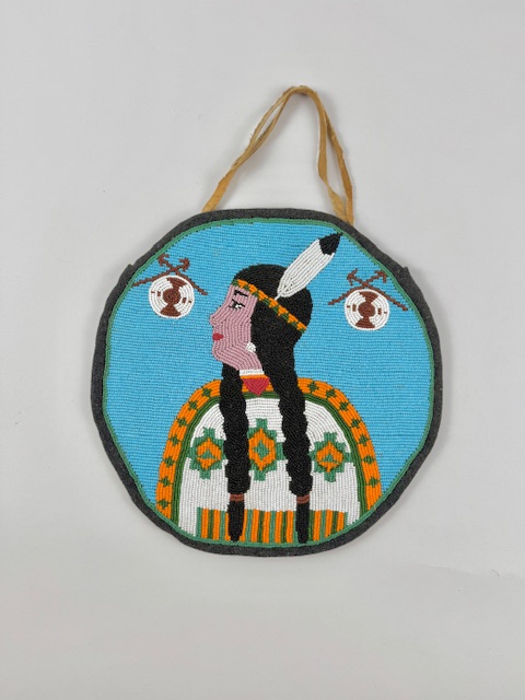 Plateau Circular Beaded Bag - Maiden with Accoutrements