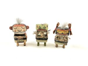 Kevin Quanimptewa Minis - Grandmother, Frog, Maiden - SOLD