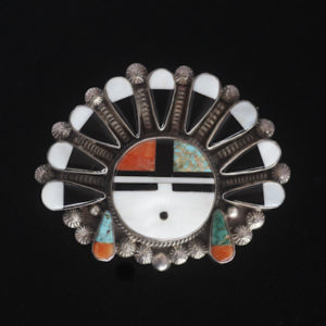 Zuni Inlay Sun Pin